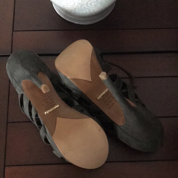 Schutz platform lace up suede stilettos - Picture 3 of 4